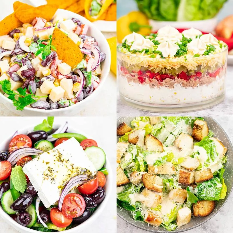 Kolorowe sałatki warstwowe